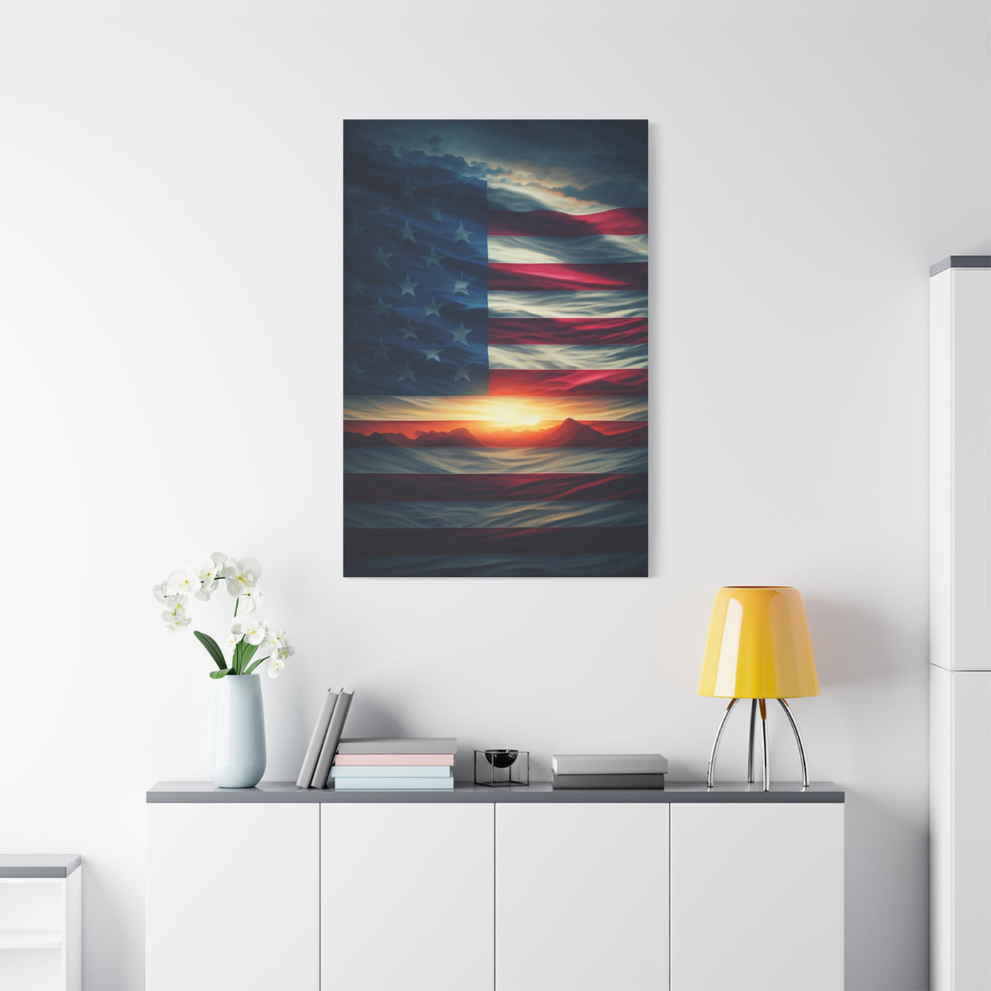 Stars and Stripes Dawn Reflection Wall Art & Canvas Prints