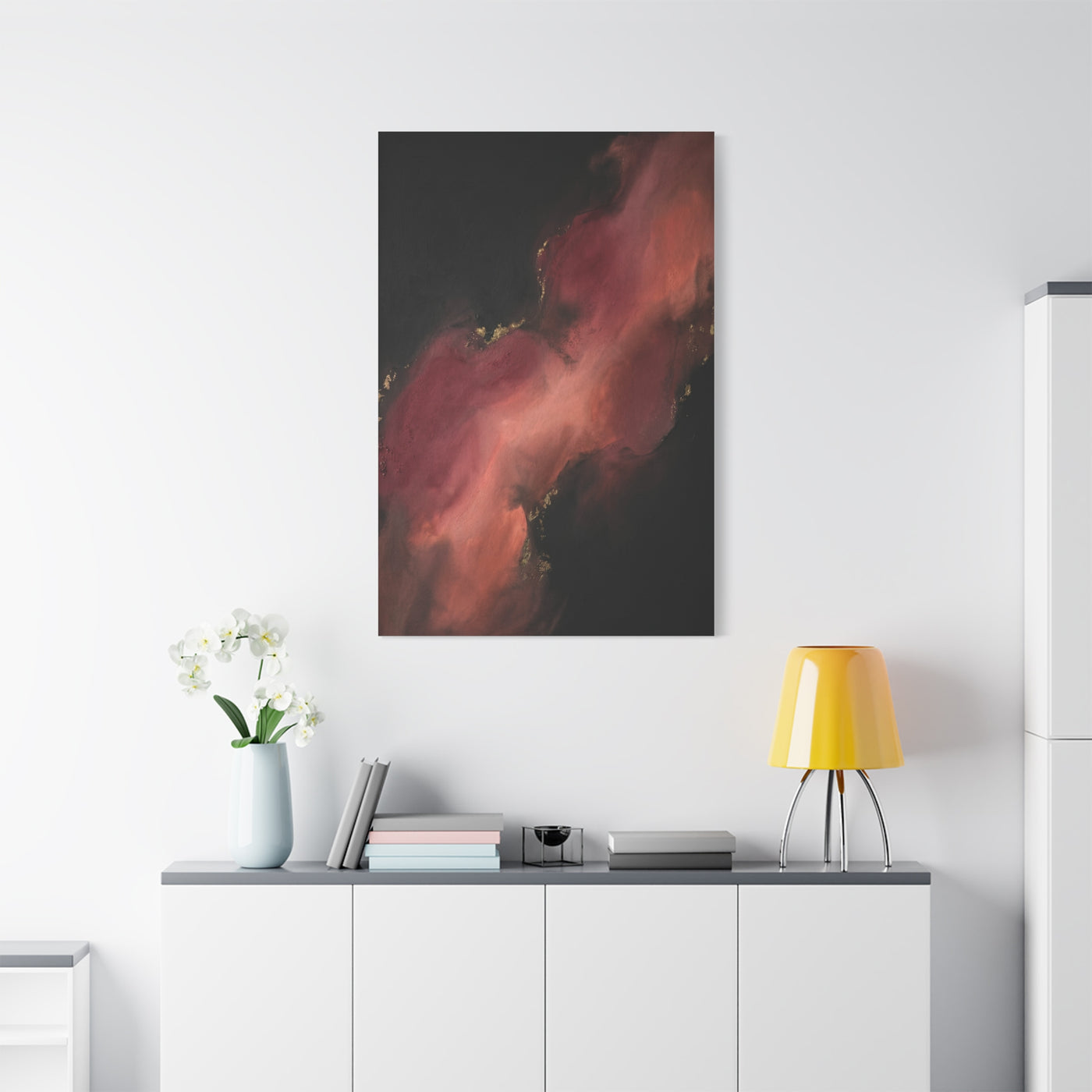 Red and Black Smoky Luxury Abstract Wall Art & Canvas Print
