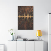 Golden Acoustic Wave Wood Composition Wall Art & Canvas Print