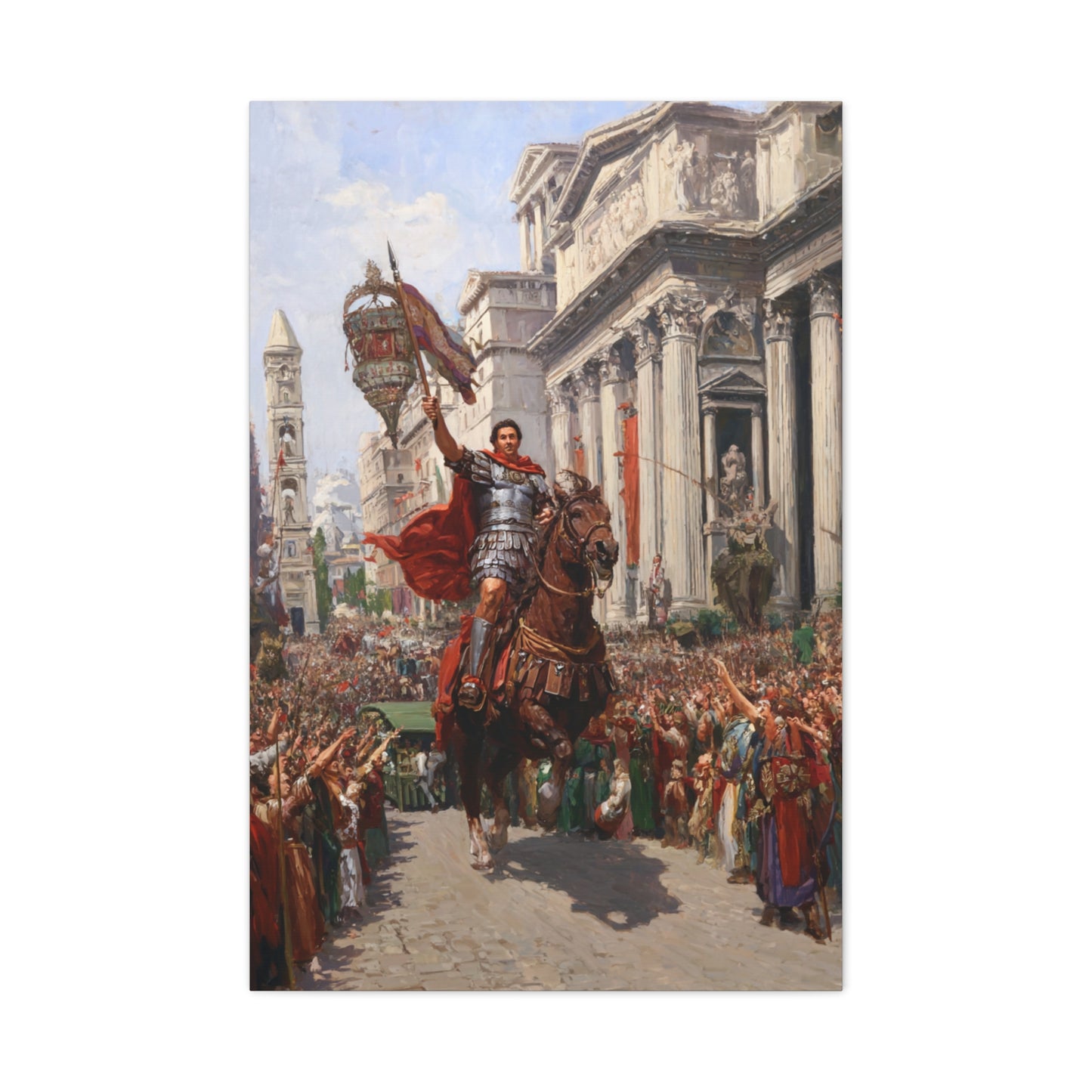 Roman Emperor Riding Through Ancient Rome Wall Art & Canvas Print