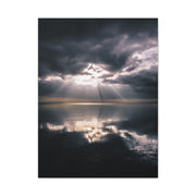 Dramatic Cloud Break Over Calm Ocean Horizon Wall Art & Canvas Print