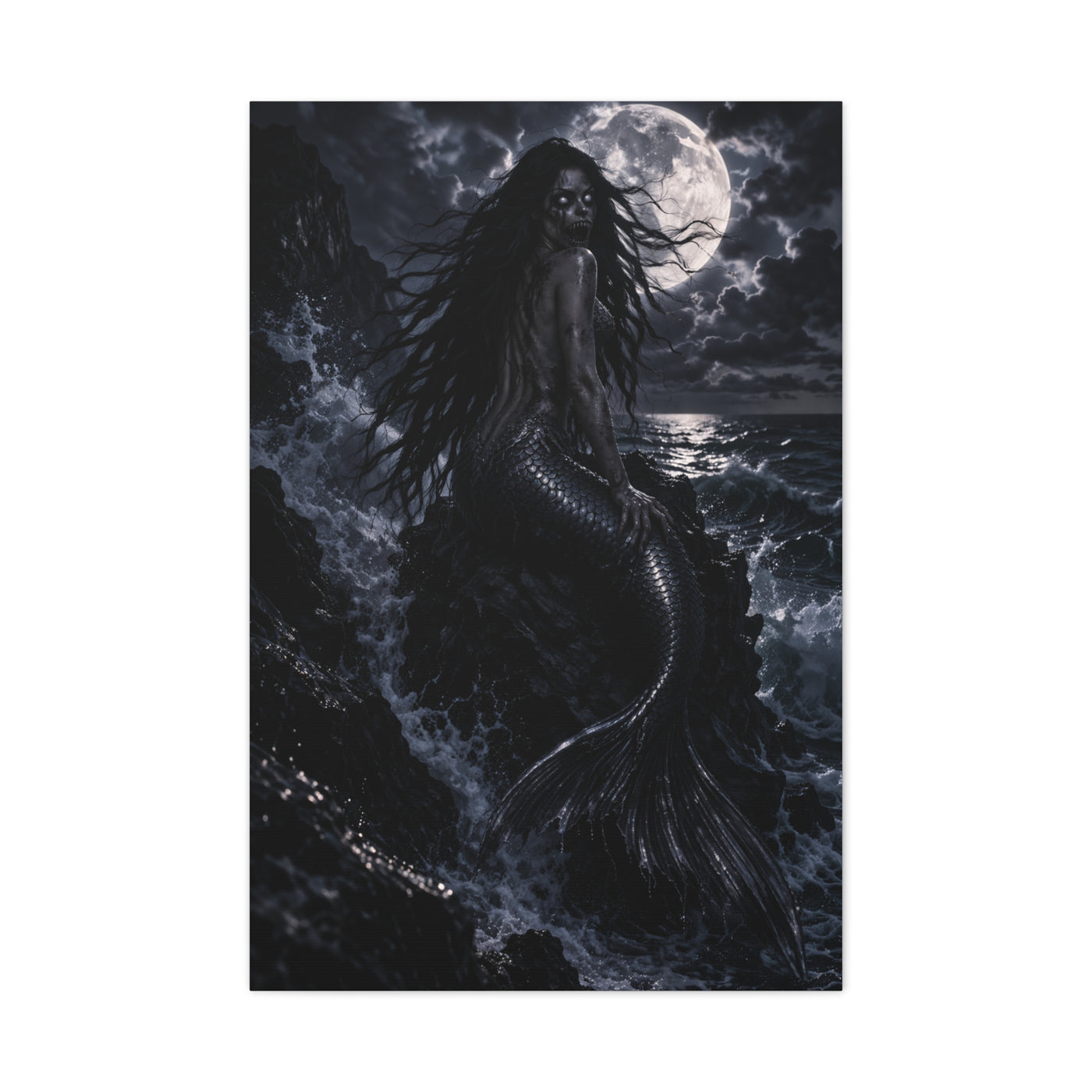 Moonlit Gothic Siren Darkness Wall Art & Canvas Print