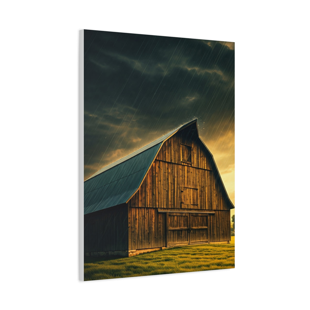Rainfall on the Quiet Barn Wall Art & Canvas Prints
