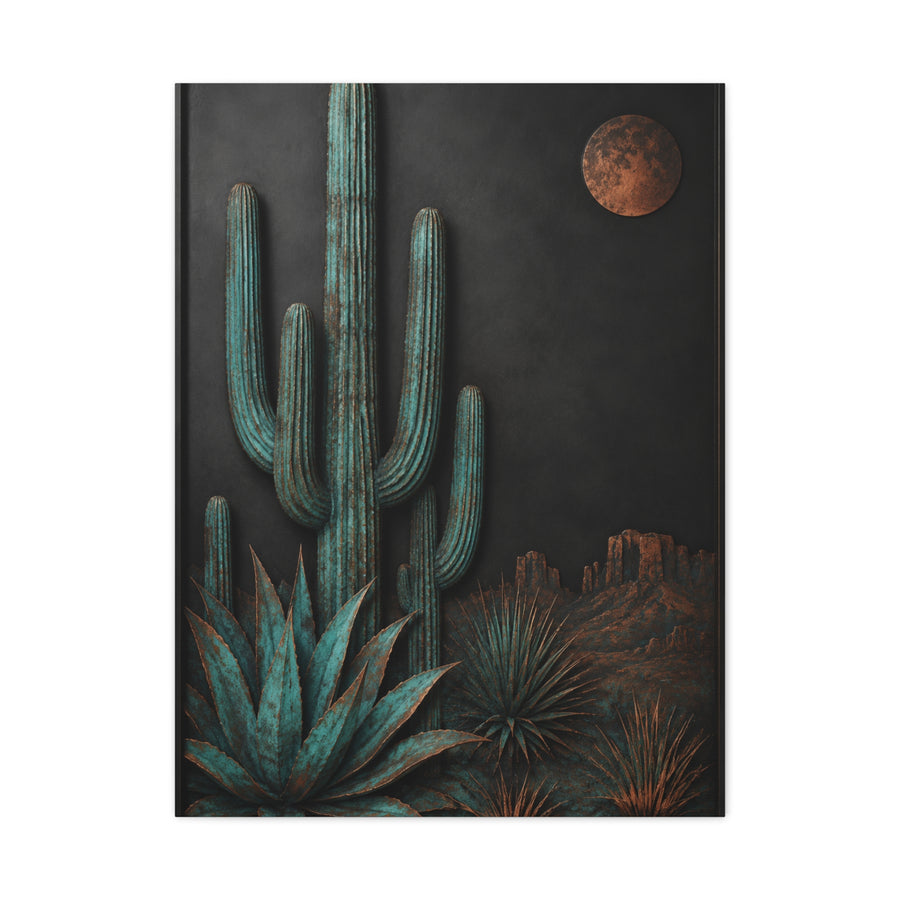Turquoise Patina Desert Cactus Wall Art & Canvas Print