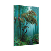 Green Bamboo Grove Mist Path Wall Art & Canvas Print