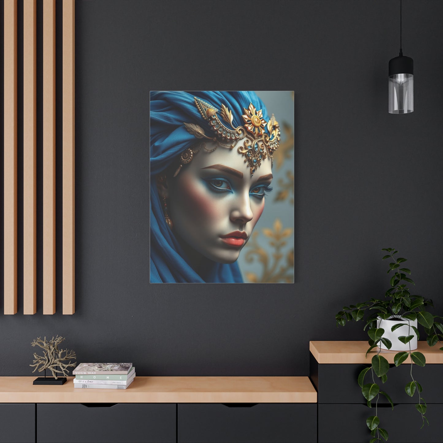 Blue & Gold Art Premium Gallery Wall Art & Canvas Print