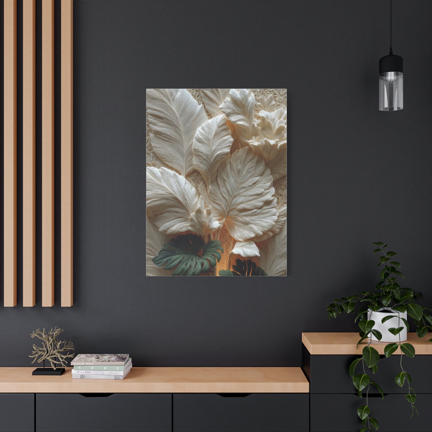Sculptural Botanical Bas-Relief Wall Art & Canvas Print