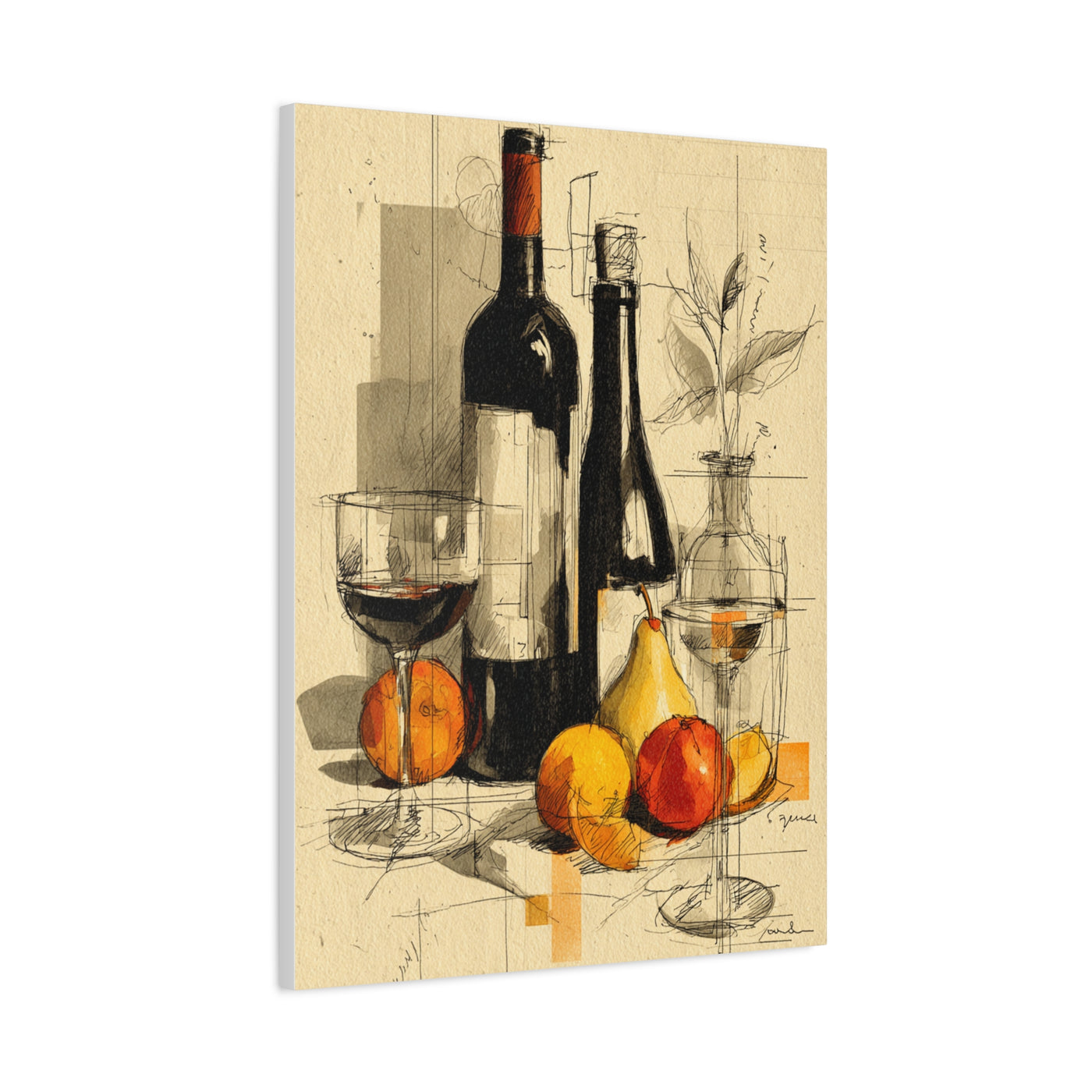 Minimalist Line Art Dining Still Life Wall Art & Canvas Print