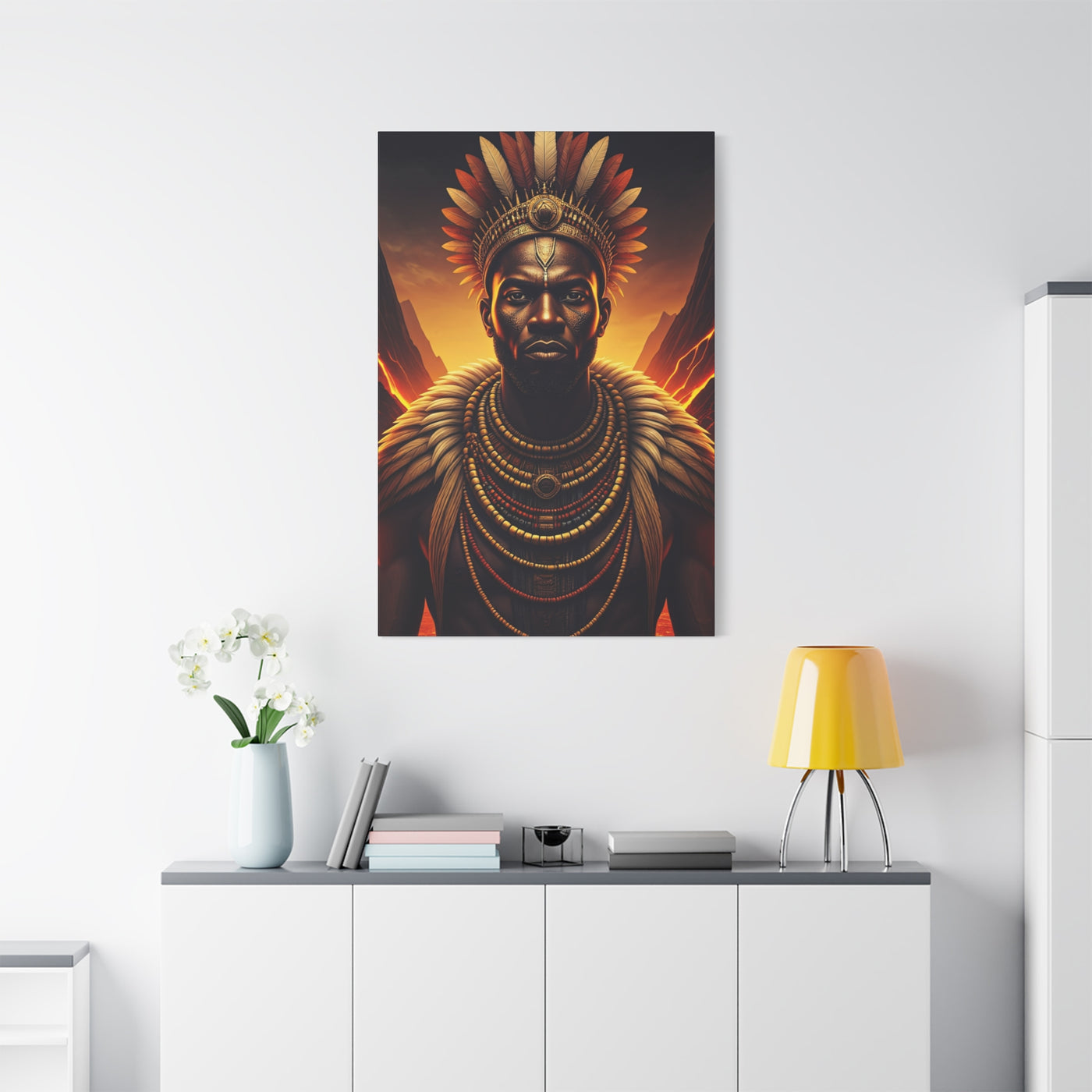 Sunfire Tribal King Portrait Wall Art & Canvas Prints