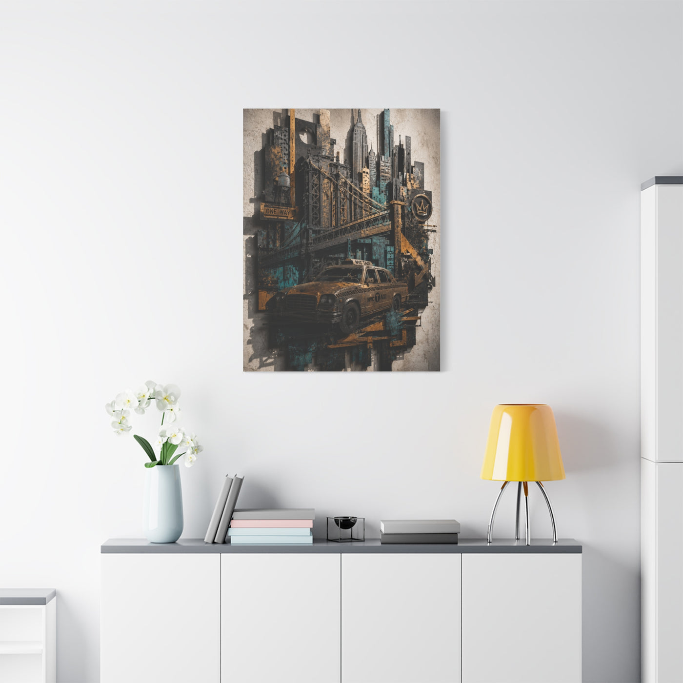 NYC Bridge Urban Collage Street Wall Art & Canvas Print