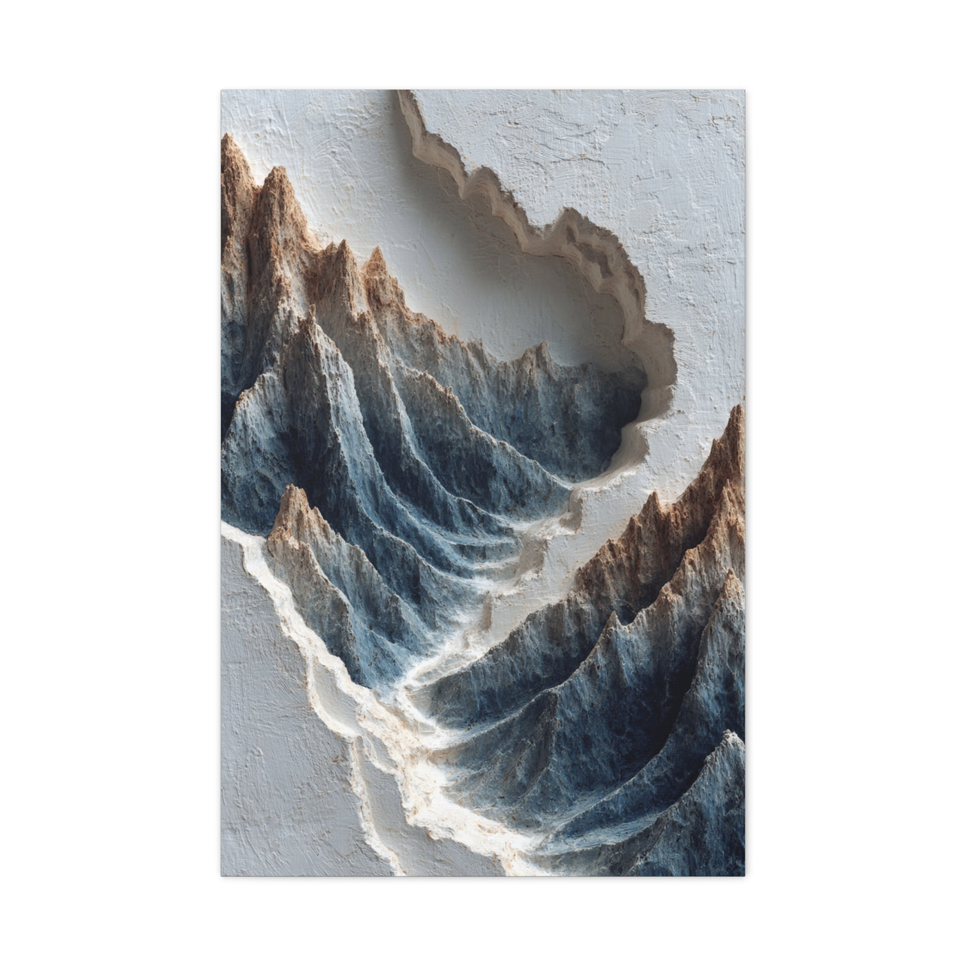 Sculpted Topographic Mountain Relief Wall Art & Canvas Print
