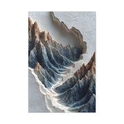 Sculpted Topographic Mountain Relief Wall Art & Canvas Print