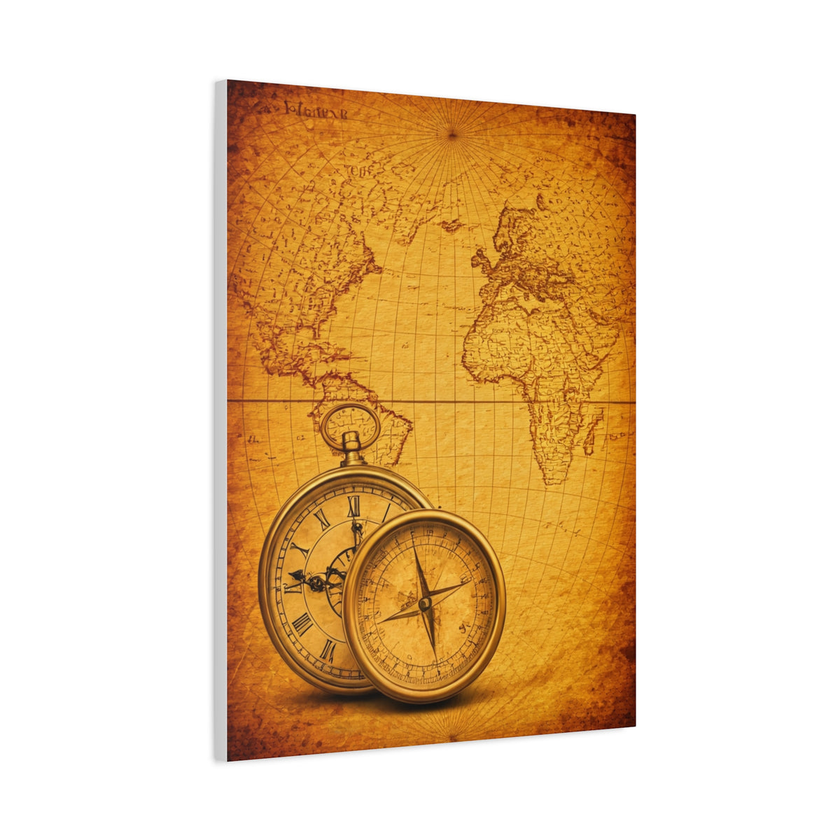 Sepia Gridland Treasure Chart Wall Art & Canvas Prints