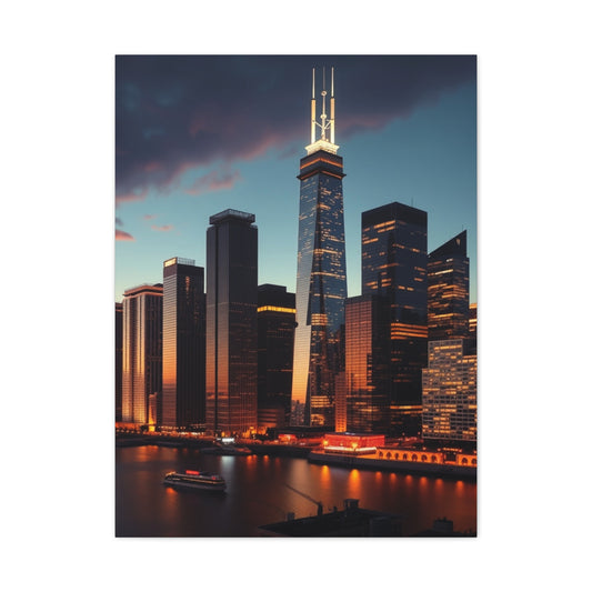 Chicago Skylines Art Supreme Canvas Wall Art & Canvas Print