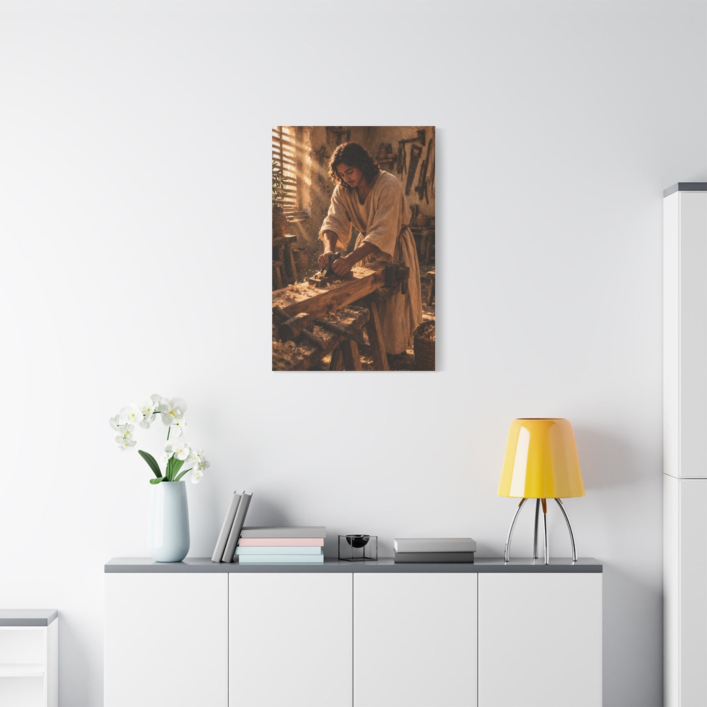 Jesus the Carpenter Workshop Scene Wall Art & Canvas Print