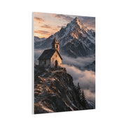 Lone Alpine Chapel Sunrise Wall Art & Canvas Print