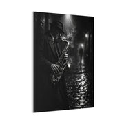 Noir Jazz Saxophone Alley Wall Art & Canvas Print