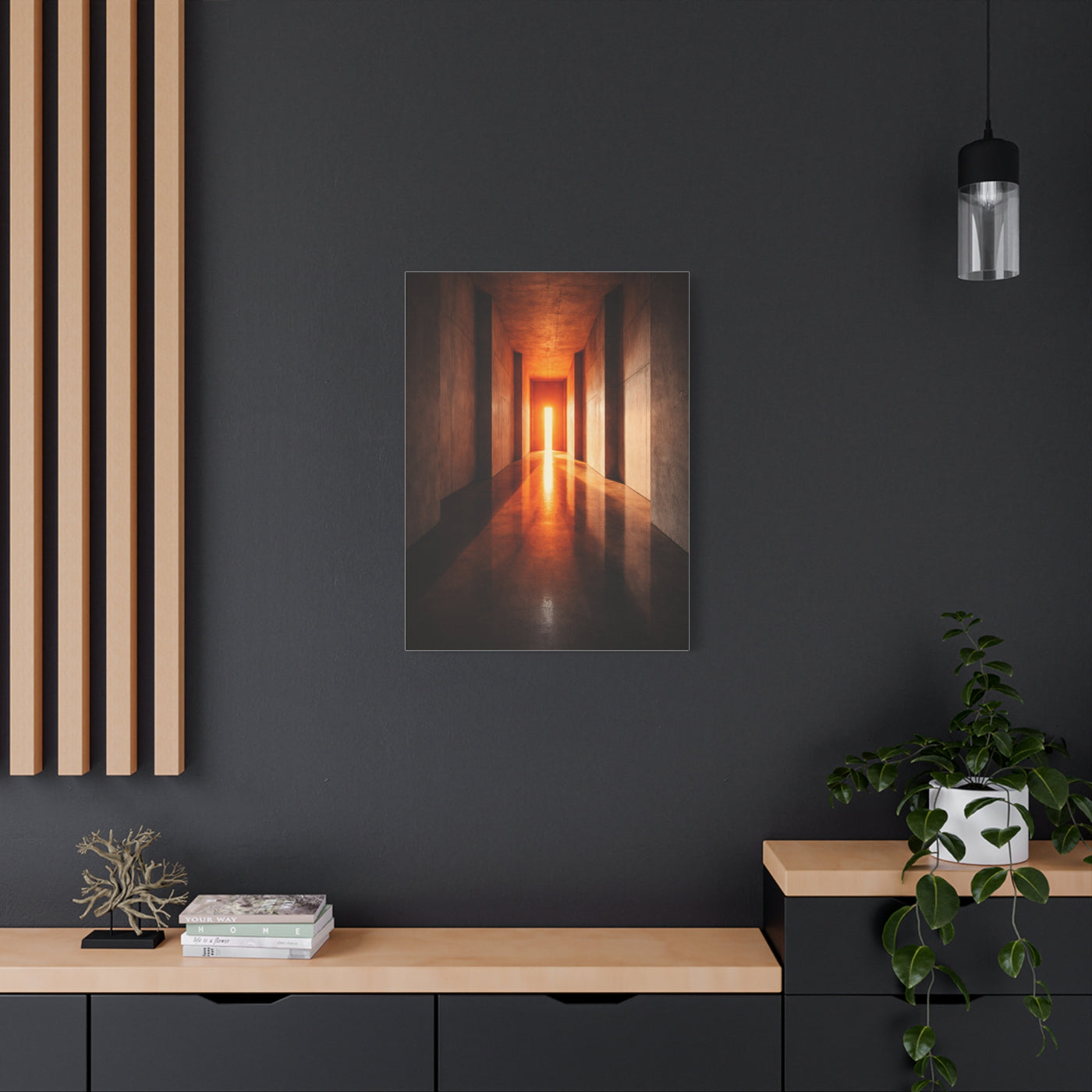 Minimal Orange Light Corridor Wall Art & Canvas Print