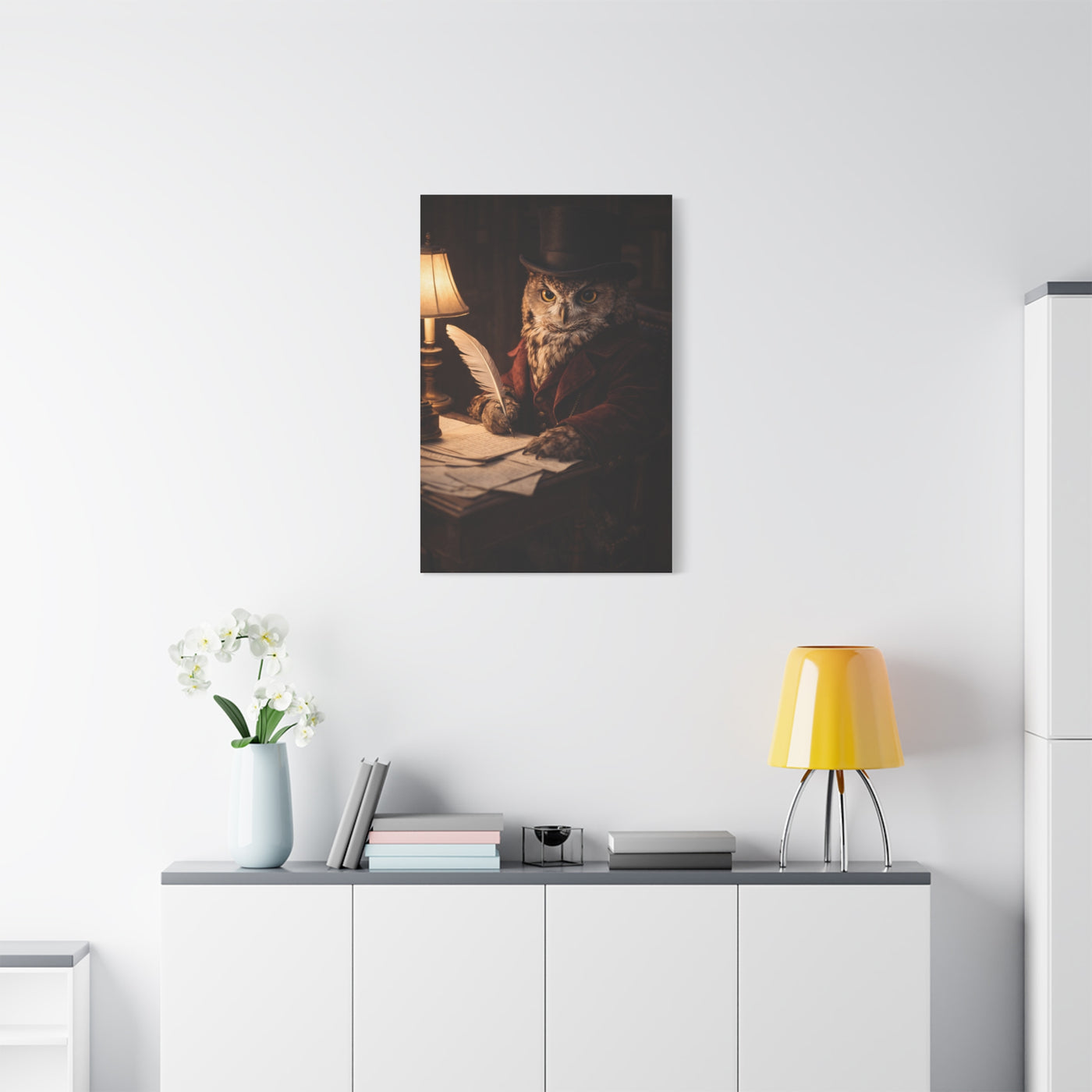Gentleman Scholar Owl Portrait Wall Art & Canvas Print