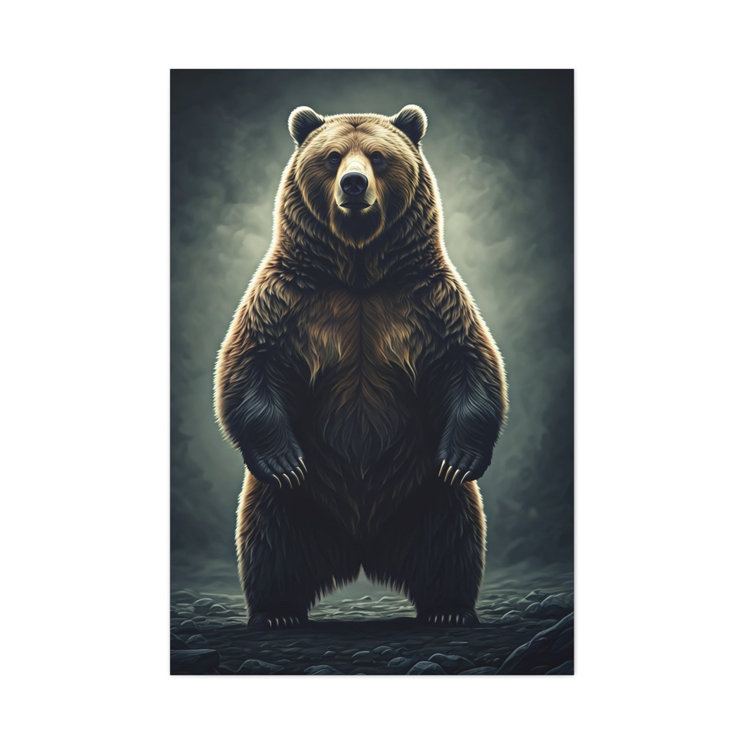 Standing Grizzly Bear Studio Portrait Wall Art & Canvas Prints