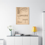 Grand Piano Blueprint Study Wall Art & Canvas Print