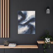 Expressive Navy Brush Flow Abstraction Wall Art & Canvas Print