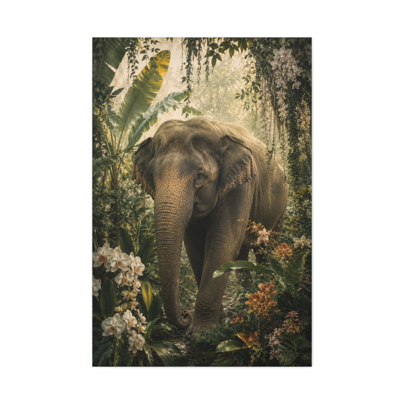 Majestic Elephant Jungle Portrait Tropical Wall Art & Canvas Print