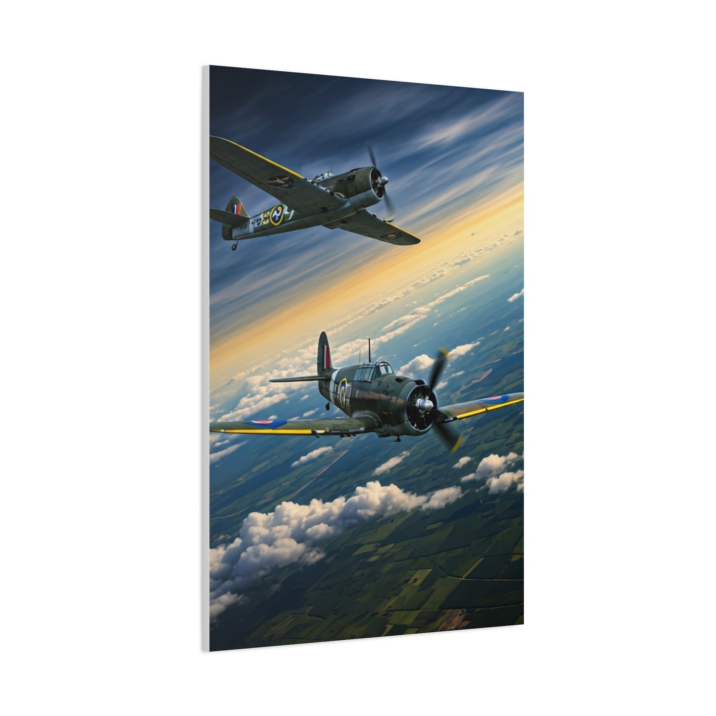 Vintage Warplanes Above the Clouds Wall Art & Canvas Prints