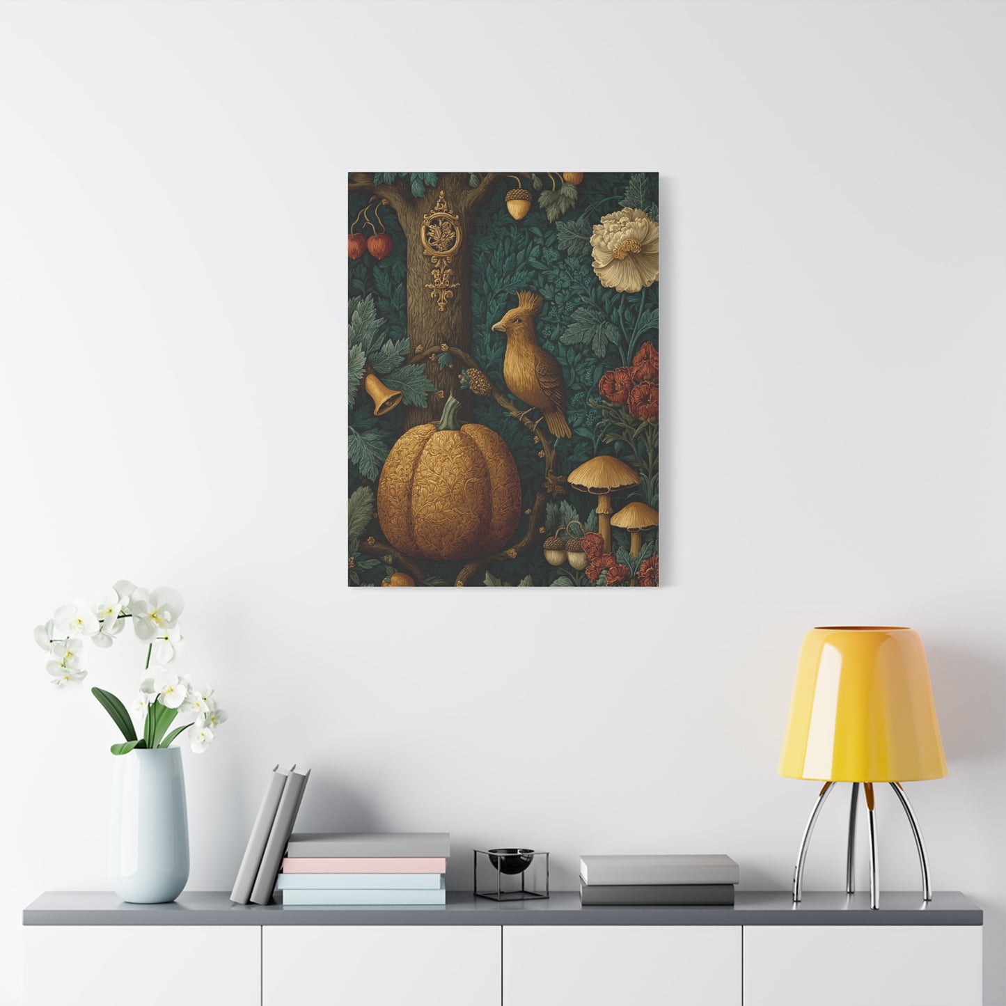 Autumn Woodland Tapestry Scene Wall Art & Canvas Print