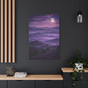 Moonlit Violet Hills Landscape Wall Art & Canvas Print