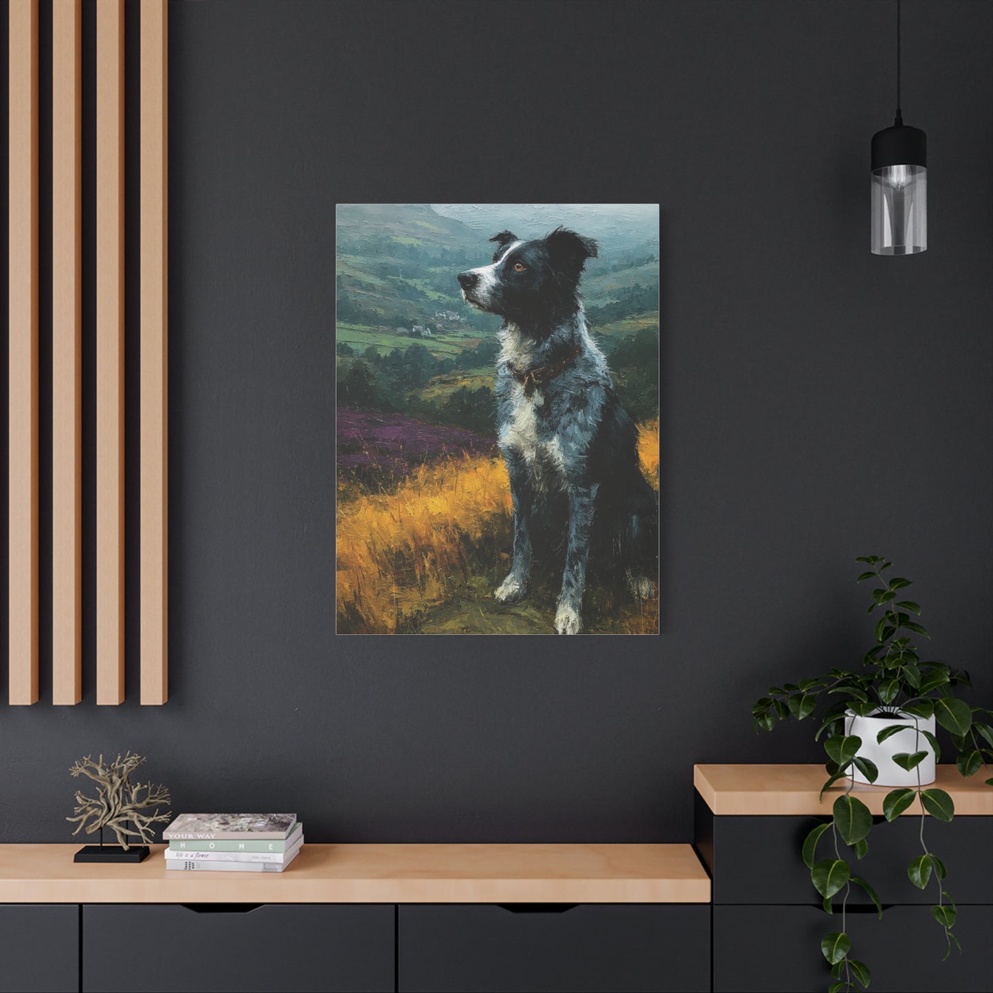 Border Collie Highland Landscape Wall Art & Canvas Print