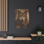 Warm-Toned Studio Wolf Portrait Wall Art & Canvas Print