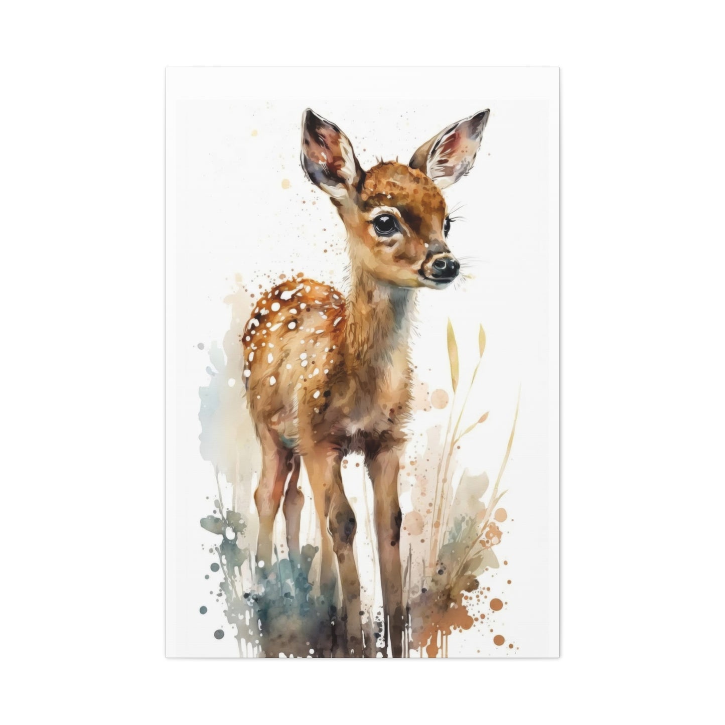 Baby Deer Watercolor Wall Art & Canvas Prints