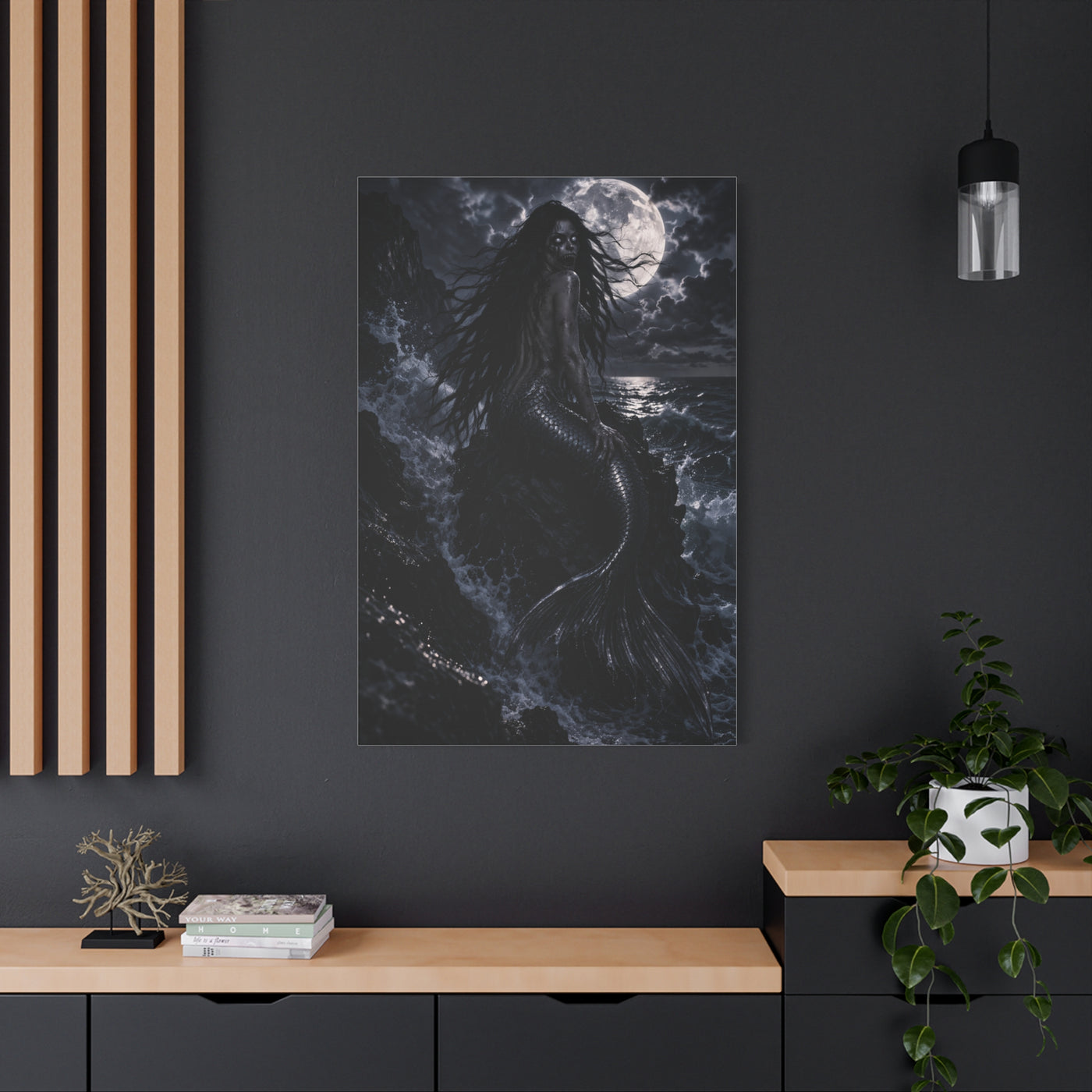 Moonlit Gothic Siren Darkness Wall Art & Canvas Print