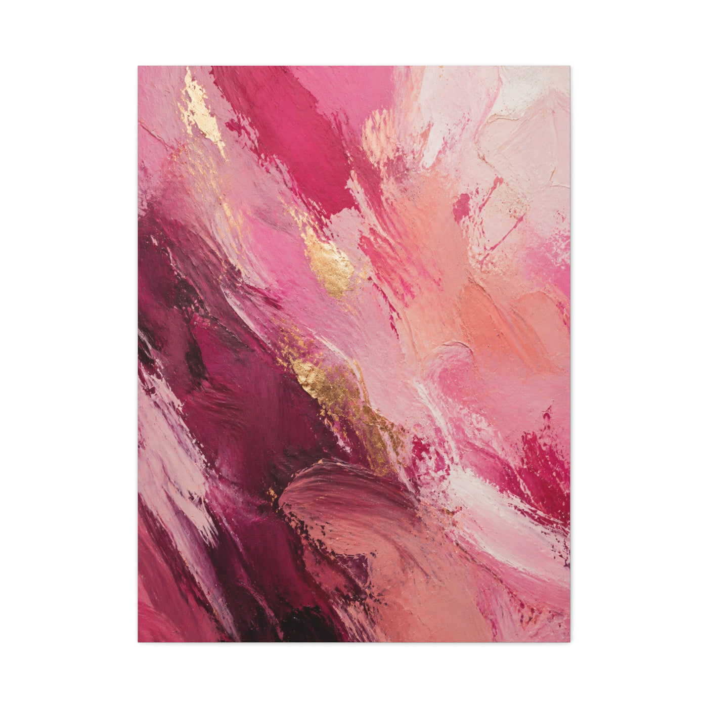 Pink Abstract Expressionist Brushstroke Wall Art & Canvas Print