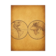 Twin Hemisphere Antique World Map Wall Art & Canvas Prints