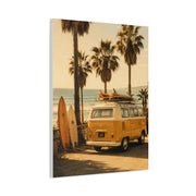 Vintage Coastal Surf Van Nostalgia Scene Wall Art & Canvas Print