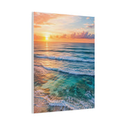 Golden Sunrise Ocean Horizon Scene Wall Art & Canvas Print