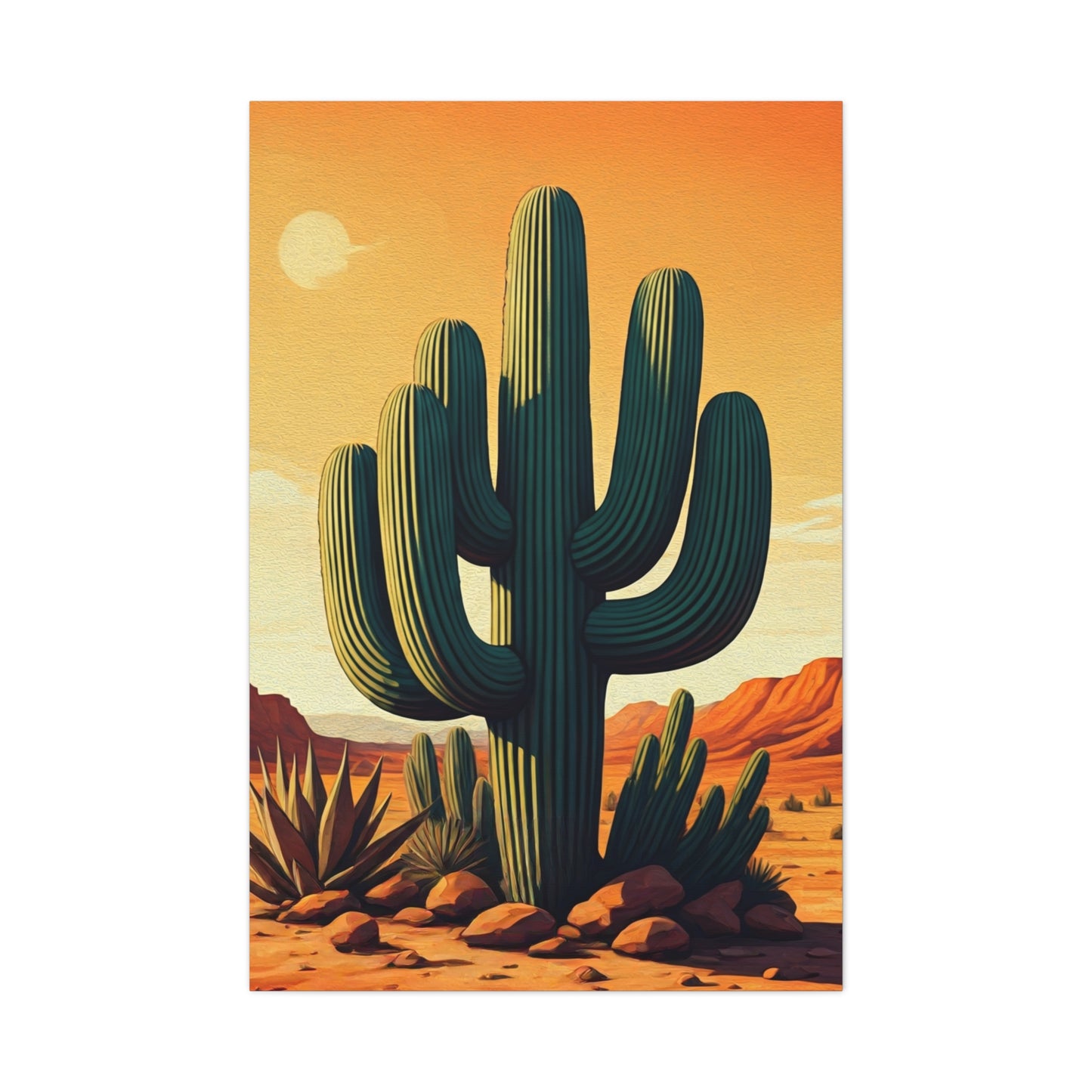 Sunlit Sonoran Saguaro Landscape Wall Art & Canvas Prints