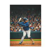 Lone Baseball Player Under Stadium Lights Wall Art & Canvas Prints