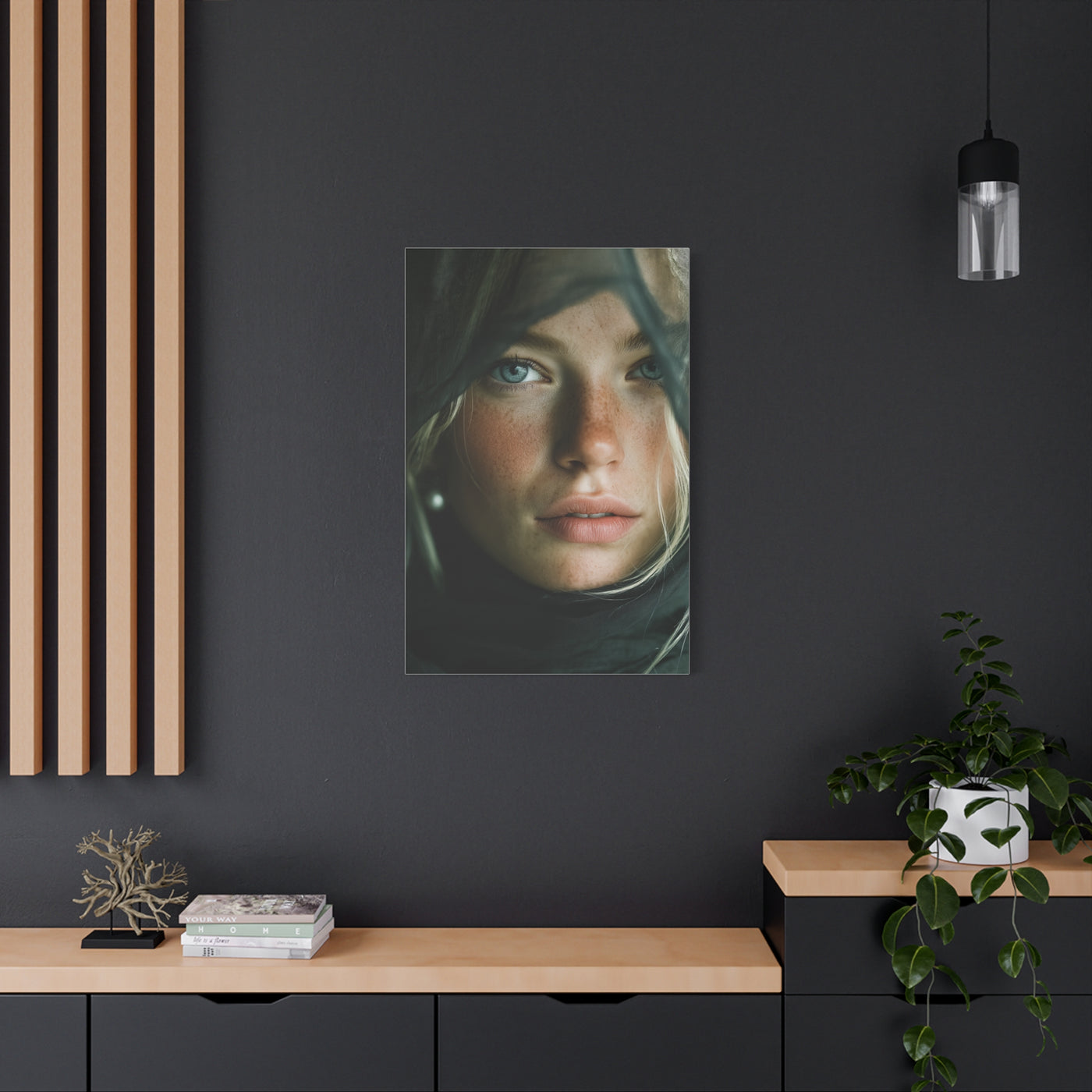 Veiled Blonde Minimal Portrait Wall Art & Canvas Print