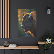 Golden Hour Bison Side Profile Wall Art & Canvas Print