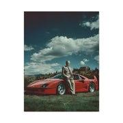Enzo Ferrari Standing Beside the Ferrari F40 (1987) Wall Art & Canvas Print