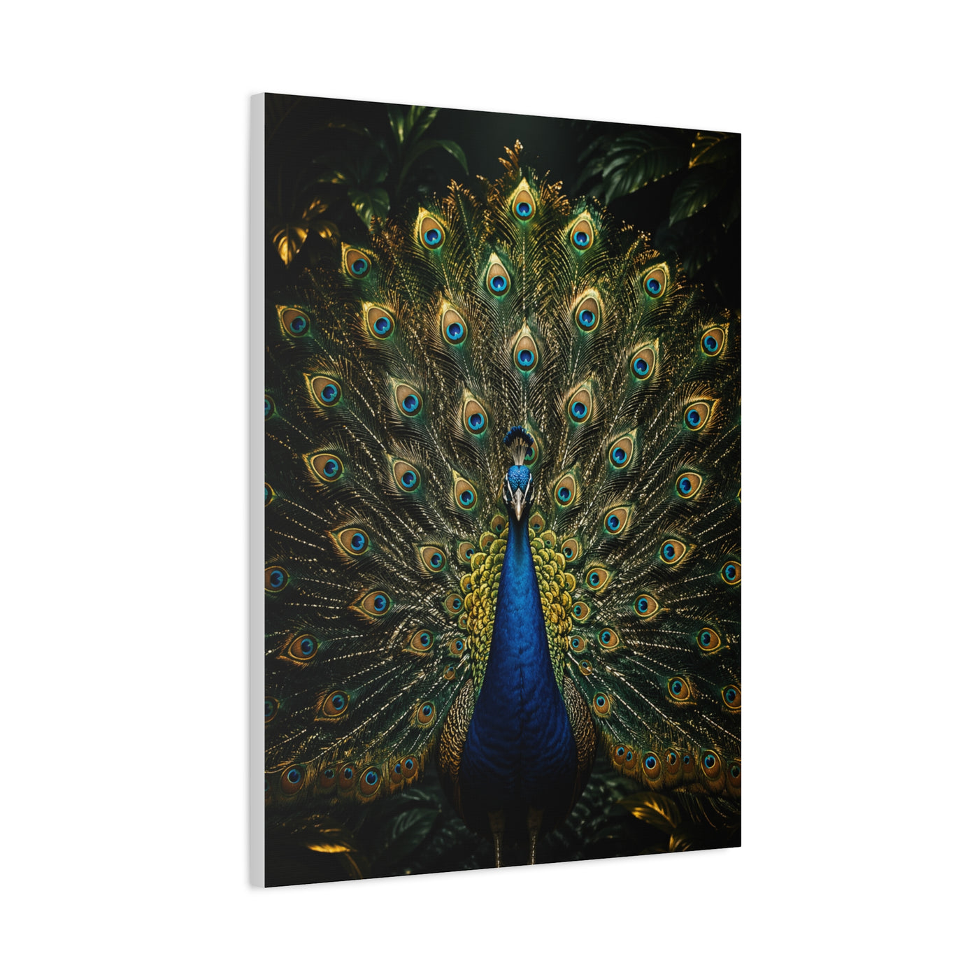 Opulent Jungle Peacock Display Wall Art & Canvas Print
