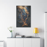 Driftwood Whale Coastal Sculpture Wall Art & Canvas Print
