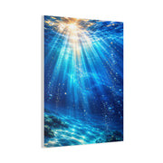 Sunlit Underwater Light Rays Ocean Scene Wall Art & Canvas Print