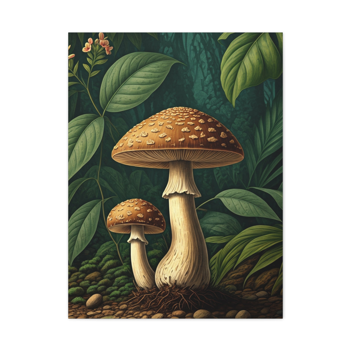 Forest Mushroom Illustration Wall Art & Canvas Prints