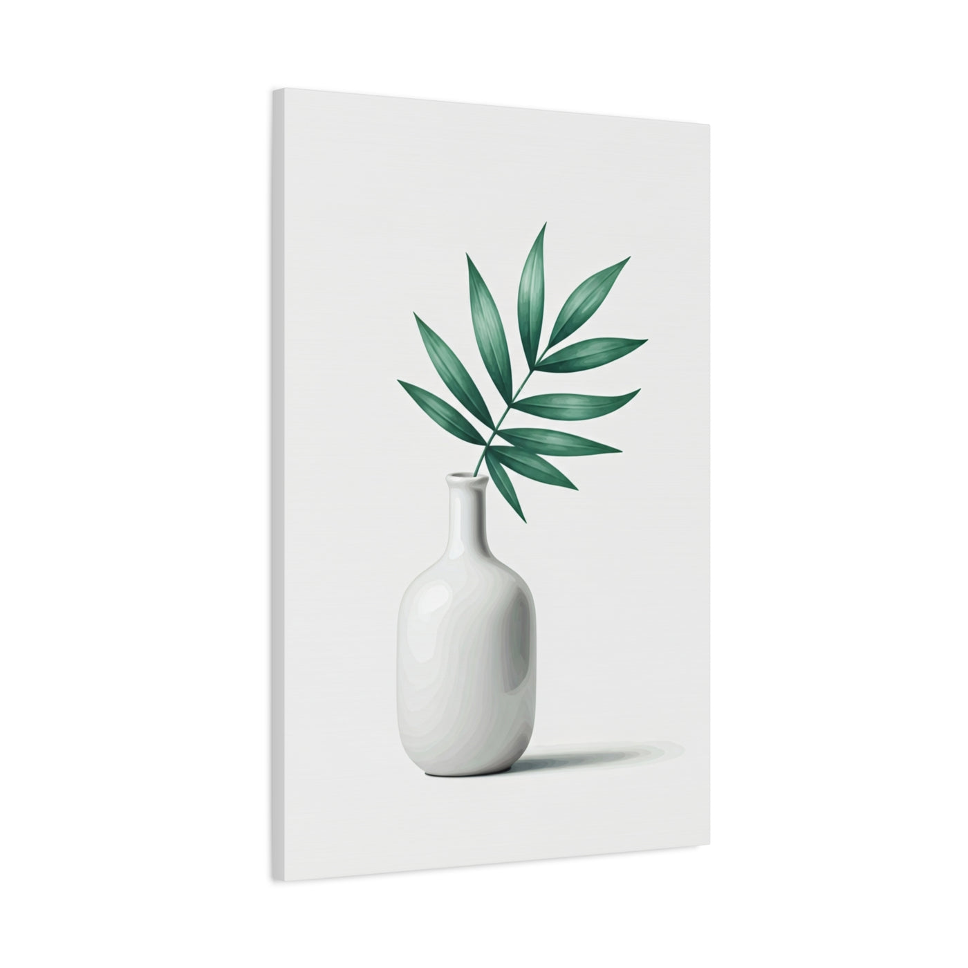 Minimal Vase with Green Leaves Wall Art & Canvas Prints