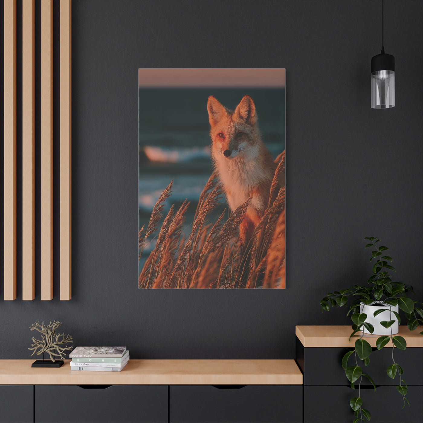 Coastal Dune Fox Golden Hour Wall Art & Canvas Print