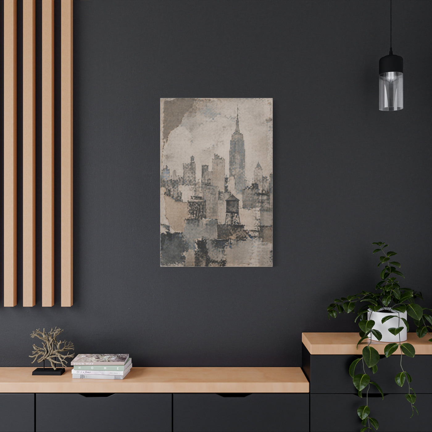Vintage Empire State Skyline Study Wall Art & Canvas Print